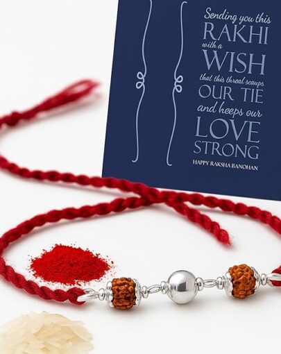 Silver Bead Rakhi