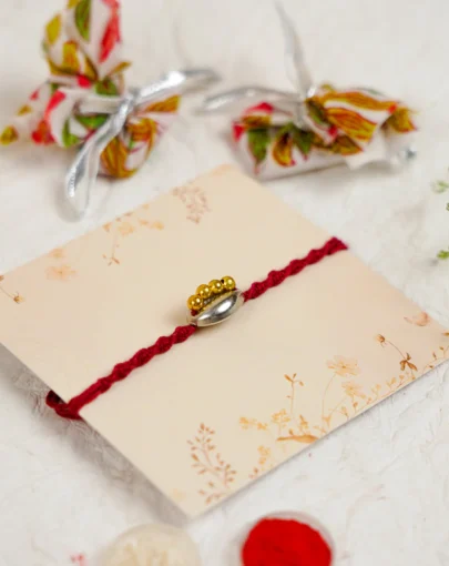 Handmade Beaded Shell Rakhi