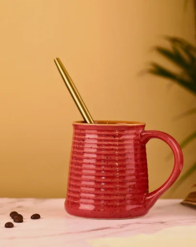 Red Textured Mug